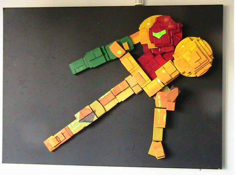 Illustration for article titled Feast Your Eyes on Metroid’s Samus Aran Made from Nintendo Cartridges
